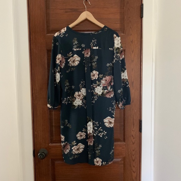 Navy blue floral tunic dress - Picture 4 of 5